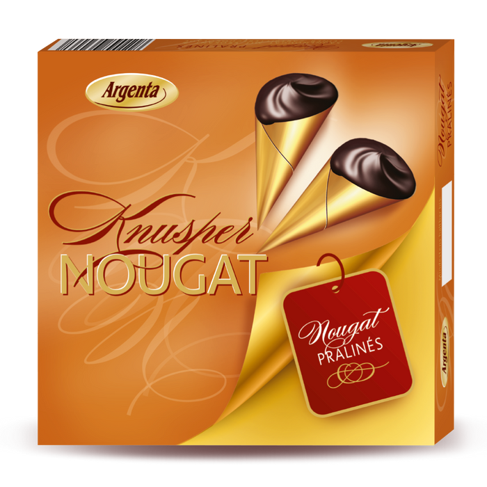 Argenta Knusper-Nougattüten – Sahne-Nougat mit Krokant & Zartbitter-Häubchen, 100 g