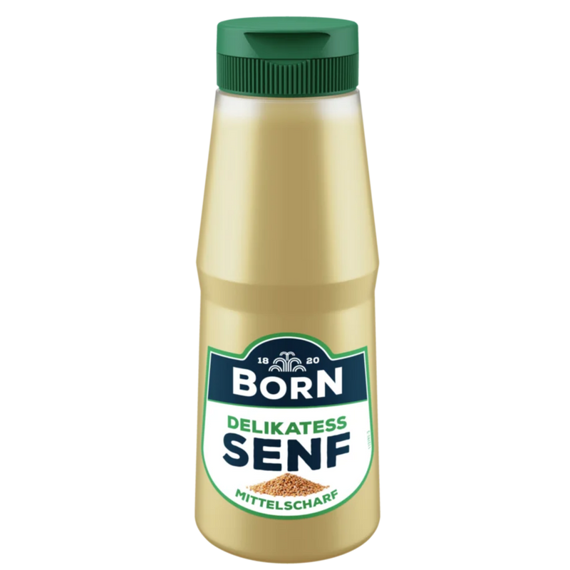 Born Delikatess-Senf mittelscharf 300ml Dosierflasche -  ohne Zusatz von Farb- und Konservierungsstoffen