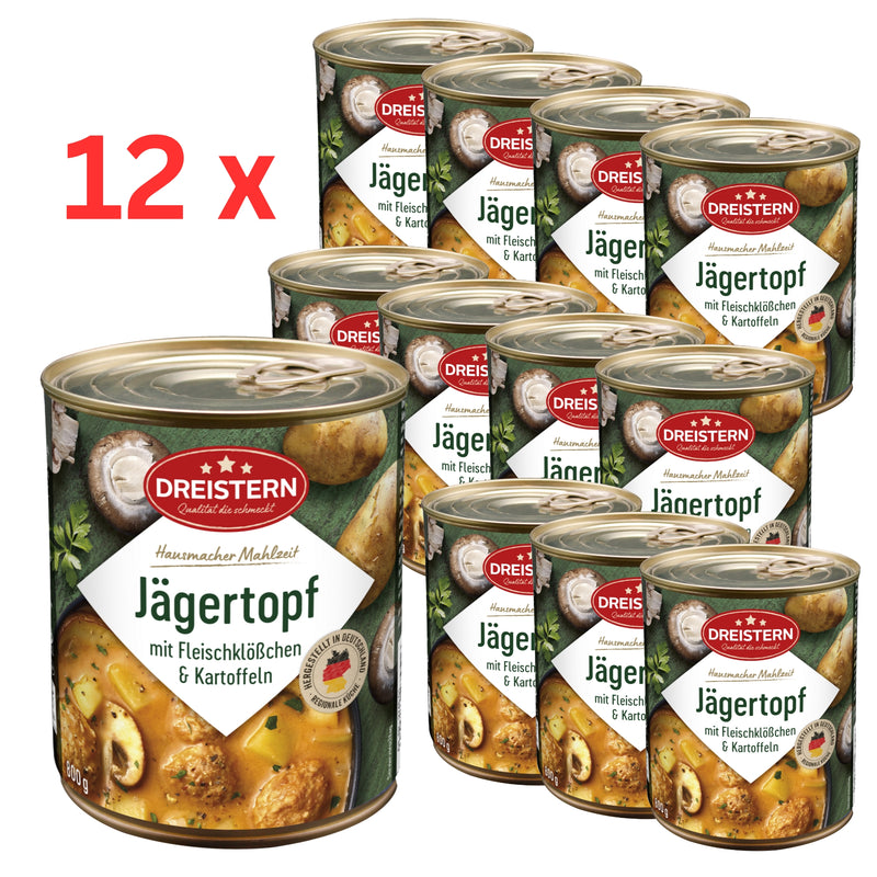 12x Dreistern Jägertopf 800g (Dose)