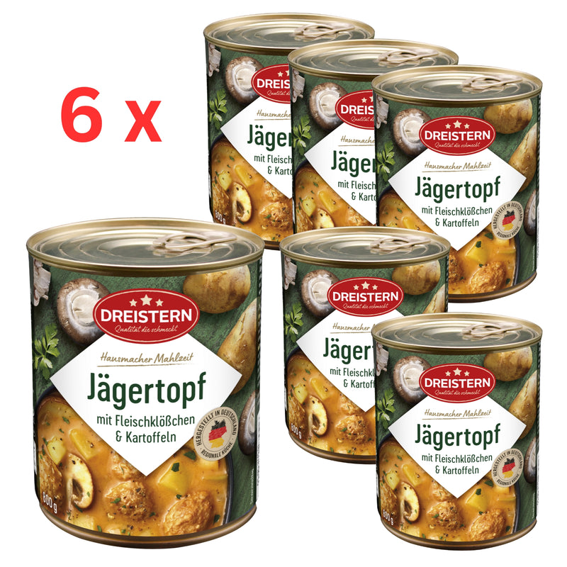 6x Dreistern Jägertopf 800g (Dose)