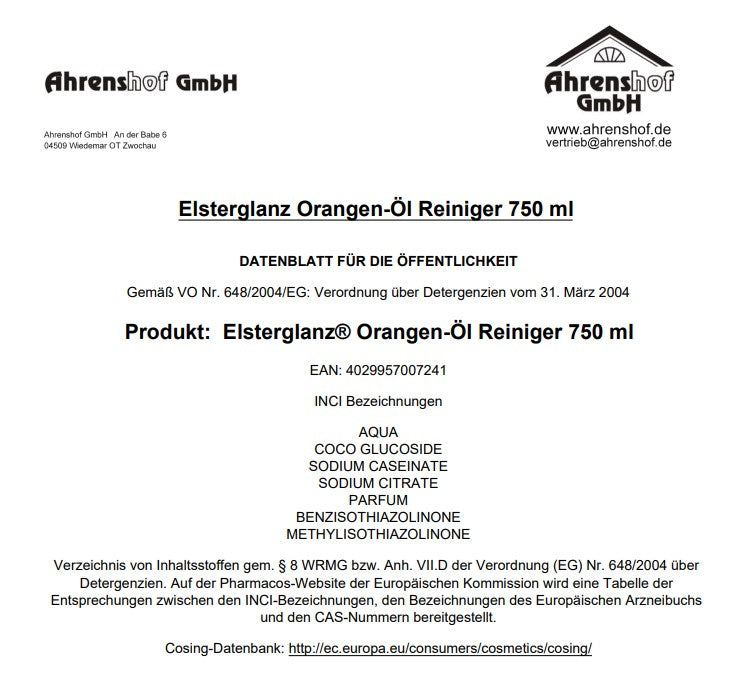 Orangen-Öl Reiniger (Elsterglanz)