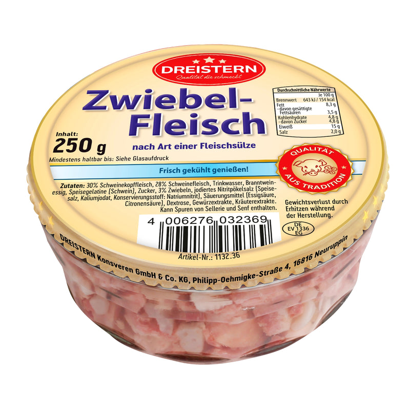 Dreistern Zwiebelfleisch nach Art einer Fleischsülze