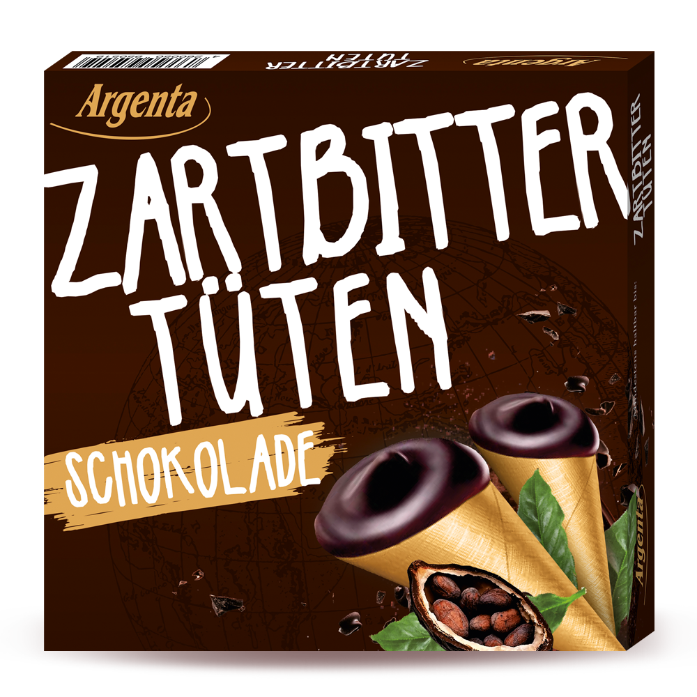 Argenta Zartbitter-Schokoladentütchen – 10 Spitztüten aus dunkler Schokolade, 100 g