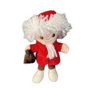Sandmannpuppe mit rotem Mantel und Schlafsandsäckchen