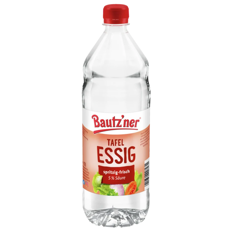 Bautzner Tafelessig 1 l – milder Essig mit 5 % Säure  vegan, glutenfrei & laktosefrei