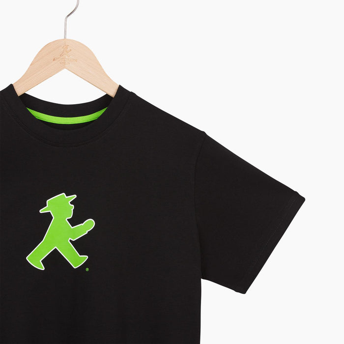 Schwarzes T-Shirt mit Motiv der Ampelmänner grün und rot - klassischer Schnitt - Unisex - 100% Baumwolle