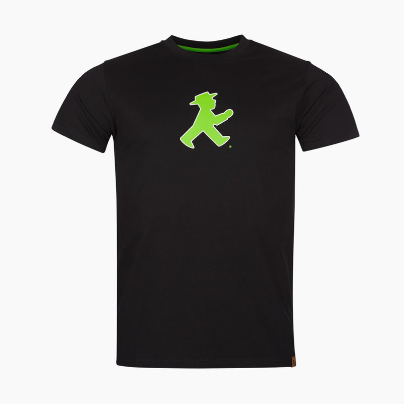 Schwarzes T-Shirt mit Motiv der Ampelmänner grün und rot - klassischer Schnitt - Unisex - 100% Baumwolle