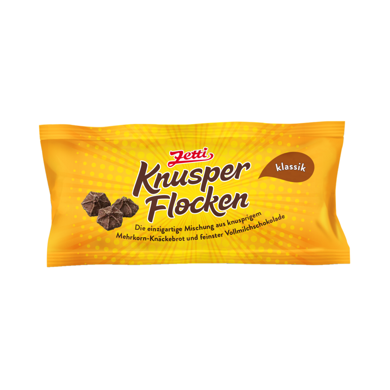 Zetti Knusperflocken Mini - Knuspriges Knäckebrot in feinster Vollmilchschokolade