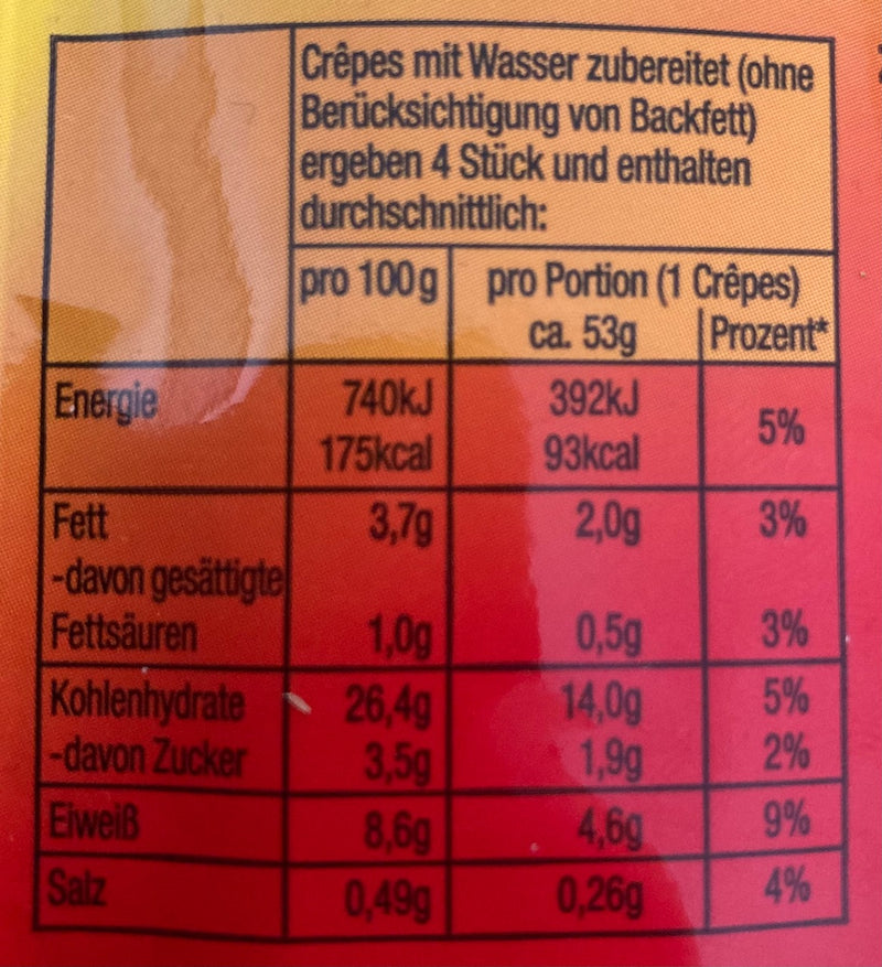 Komet Crêpes - Backmischung für 4 hauchdünne Crêpes  schnell & einfach zubereitet 100g
