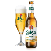 Lübzer Premium-Pils 0,33L Mehrweg Flasche.