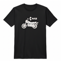 Schwarzes Tshirt mit Logo MZ ETZ-Modell - klassischer Schnitt - Unisex - 100% Baumwolle