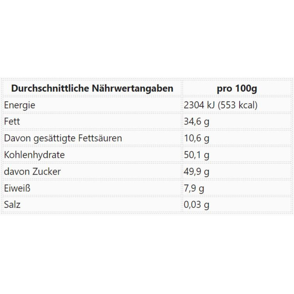 Viba Nougat Riegel classic aus frisch gerösteten Haselnüssen 50g.