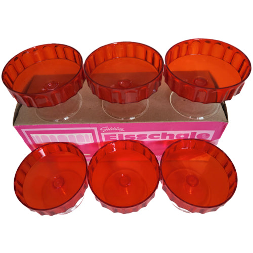 Original Goldring Eisschalen rot ( 6 Stück ) - Dessertschale