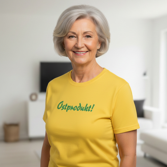T-Shirt Ostprodukt! leuchtend gelb - 100% Baumwolle - Unisex - gerader Schnitt