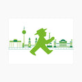 Ampelmann-POSTMANN-PK165-Postkarte-Geher-vor-Silhouette-Berlin