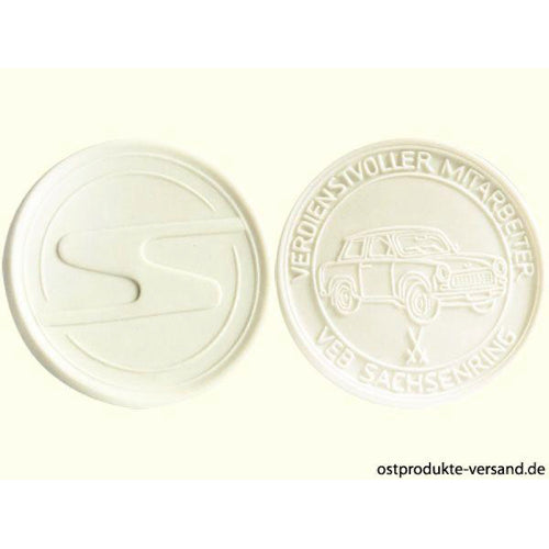 Porzellanmedaille Trabant VEB Sachsenring