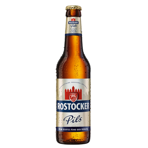 Rostocker Pils 0,33L Mehrweg Flasche.