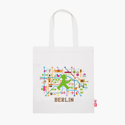 Ampelmann-STADTPLANER-Stoffbeutel-natur-weiß-Geher-&-Berlinsymbole