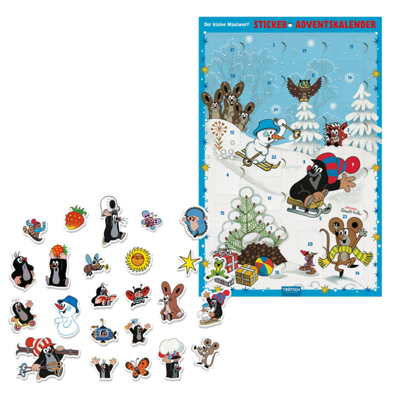 Der kleine Maulwurf Sticker-Adventskalender – 24 Soft-Sticker zum Sammeln & Dekorieren