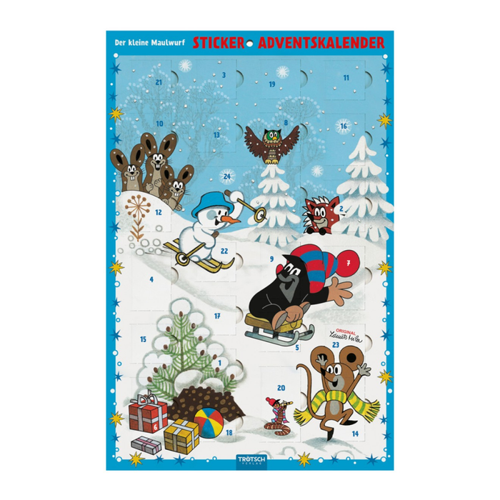 Der kleine Maulwurf Sticker-Adventskalender – 24 Soft-Sticker zum Sammeln & Dekorieren