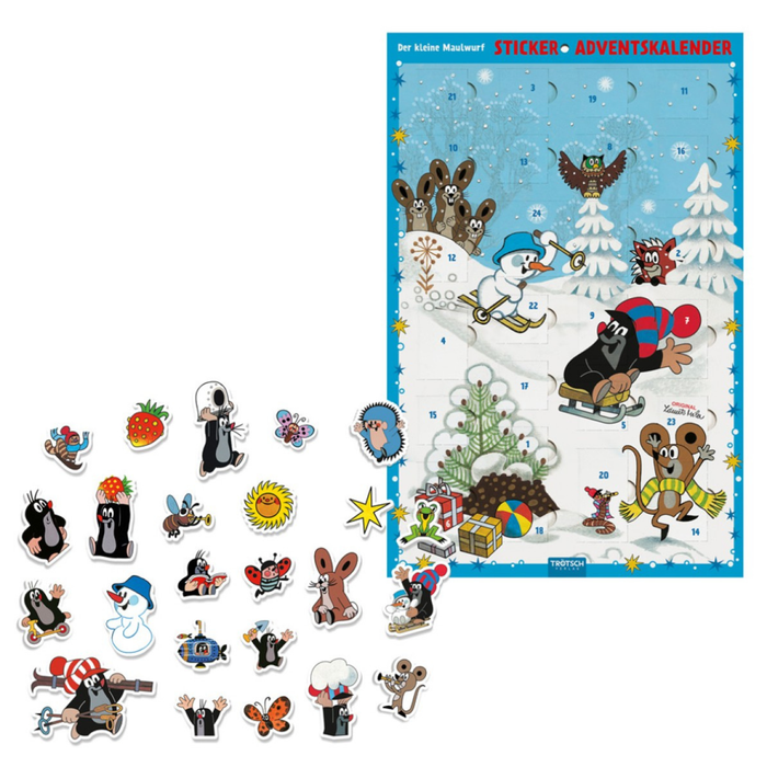 Der kleine Maulwurf Sticker-Adventskalender – 24 Soft-Sticker zum Sammeln & Dekorieren
