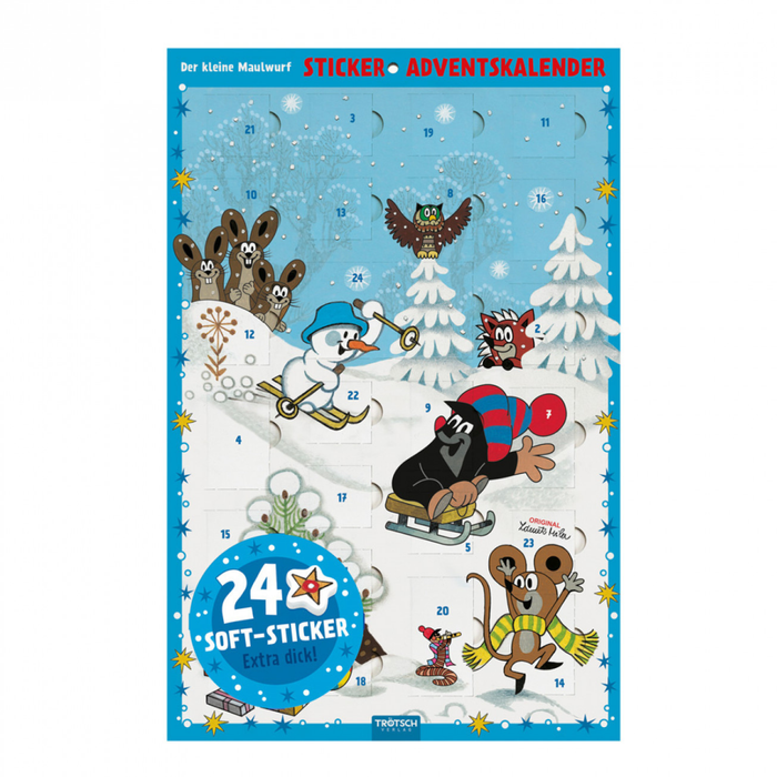 Der kleine Maulwurf Sticker-Adventskalender – 24 Soft-Sticker zum Sammeln & Dekorieren