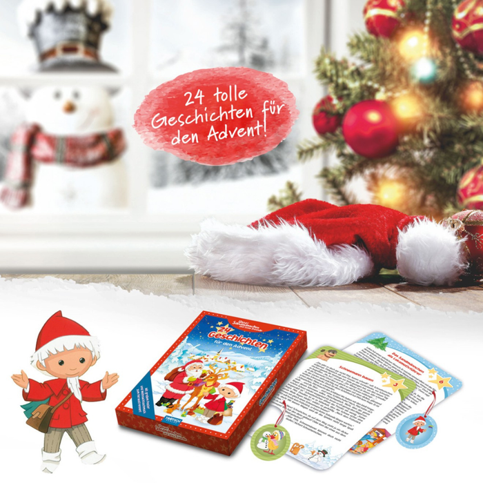 Unser Sandmännchen – Adventskalender 24 Geschichten in Geschenkbox mit Wendeposter & Schaumsticker