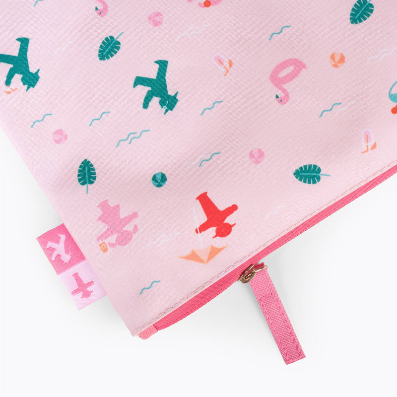 Wasserabweisende Bikini-Tasche mit Ampelmann-Figuren – Kulturbeutel mit Reißverschluss & Trageschlaufe, rosa, 30x20 cm