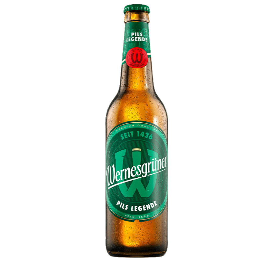 Wernesgrüner Pils 0,33L Mehrweg Flasche.