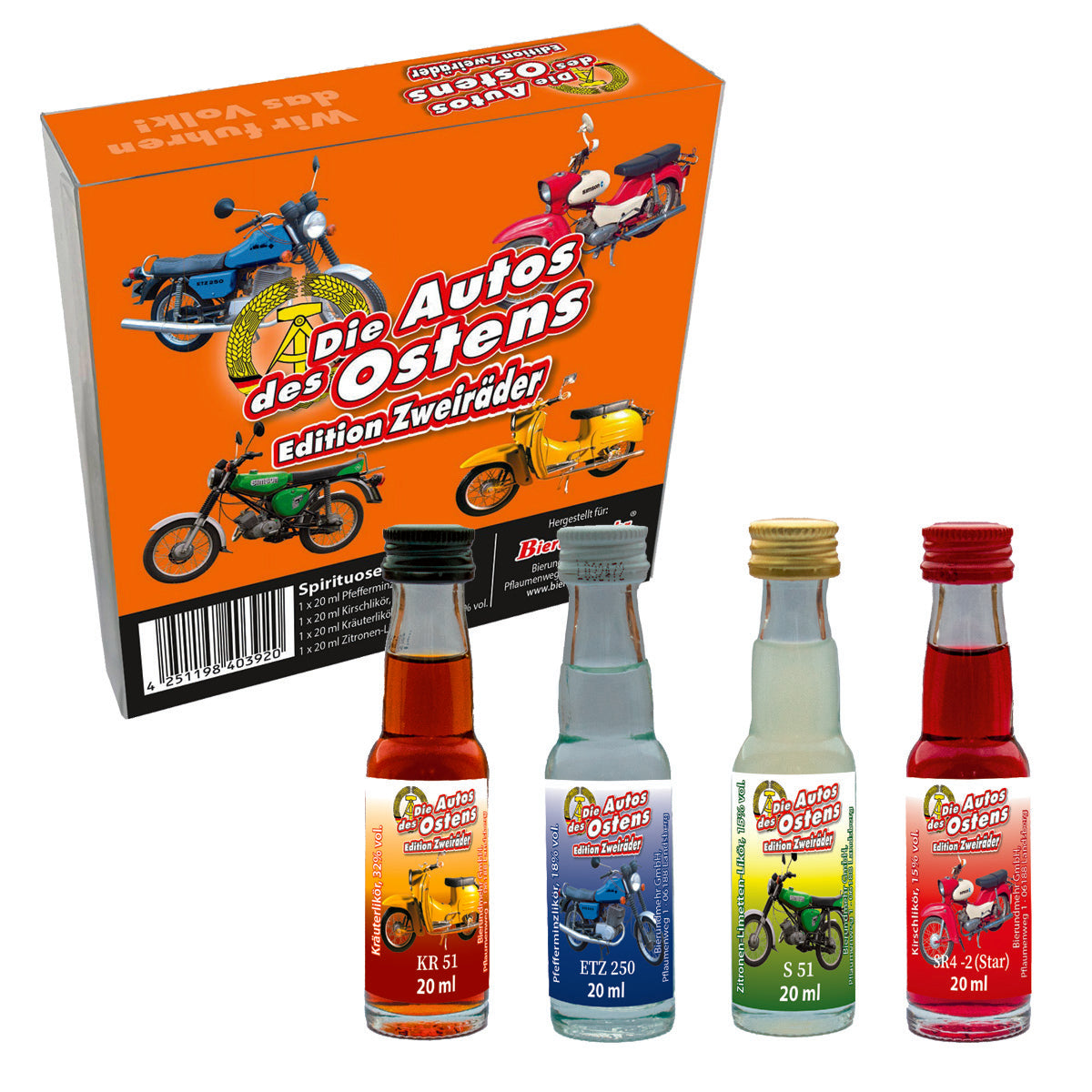 DDR Spaßliköre Edition Zweiräder 4x 0,02l