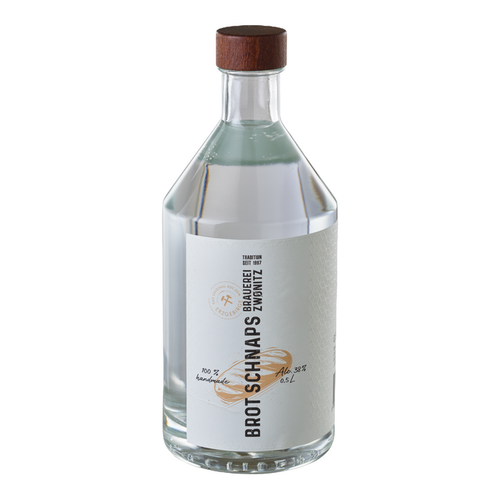 Brotschnaps 0,5l – Spirituose mit besonderem Brot-Aroma - handmade aus dem Erzgebirge