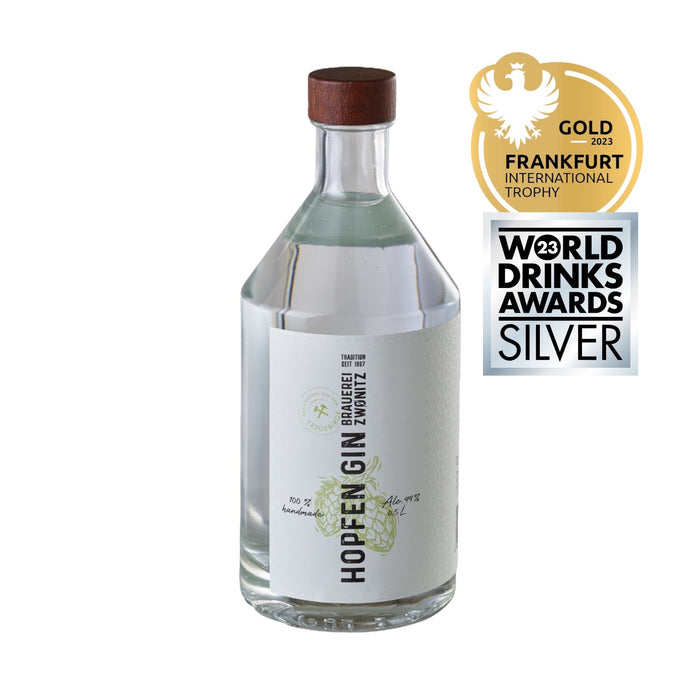 HopfenGin 0,5l – feinherber Gin mit unverwechselbarem Hopfenaroma - Original aus dem Erzgebirge