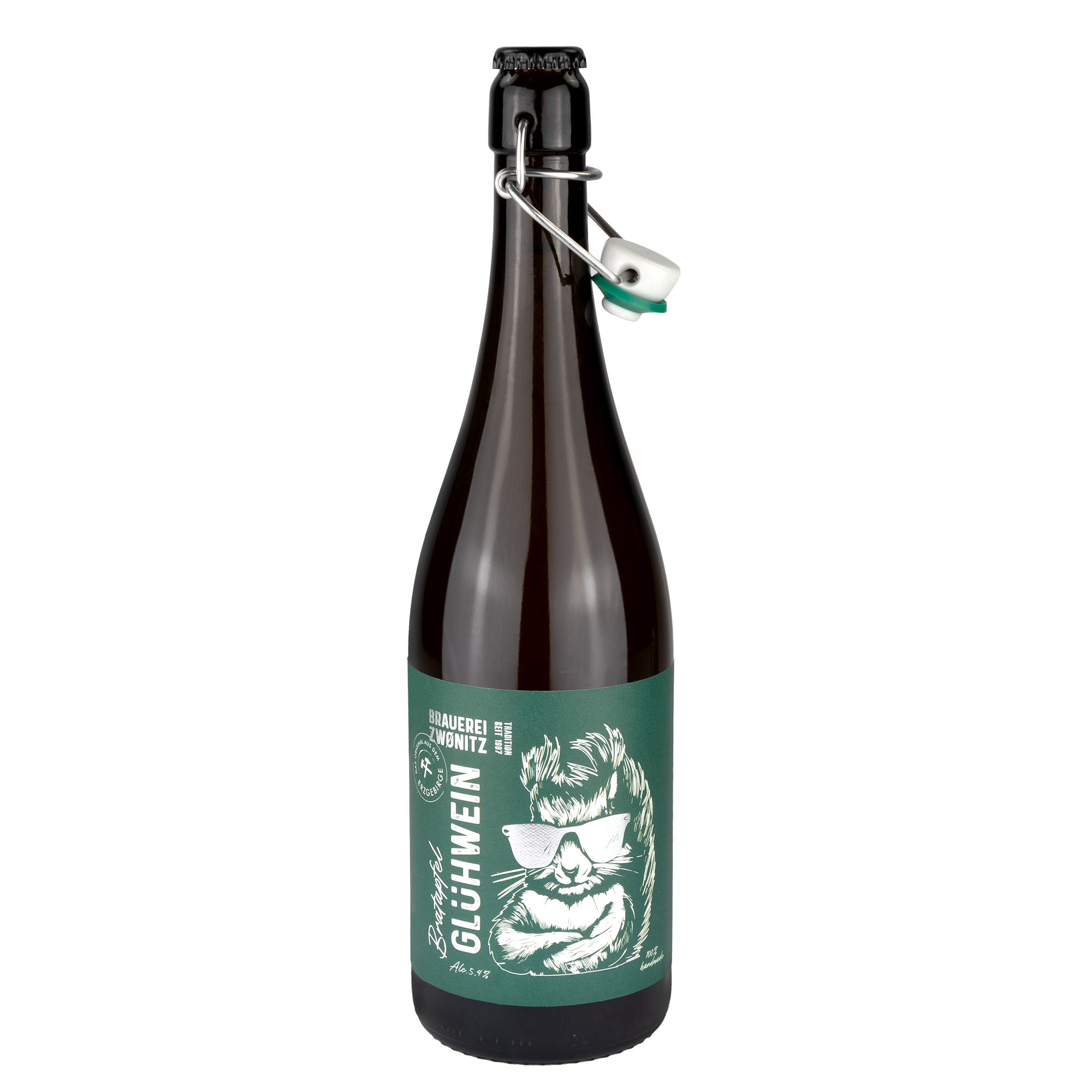 Bratapfel Glühwein 0,75l – Weißer Glühwein mit Zimt & Vanille, 5,4 % vol. -  aus dem Erzgebirge