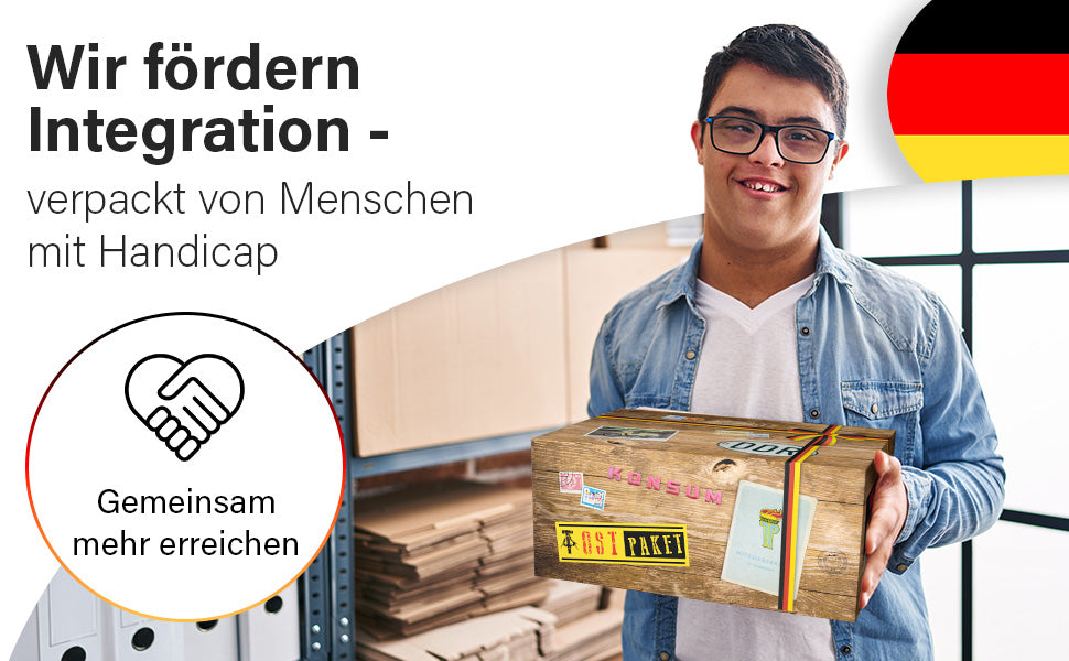Ostpaket "SPEZIALITÄTEN BOX XXL" mit Buch - Marken der DDR