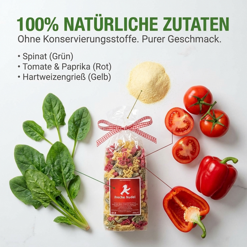 Bunte Ampelmann-Nudeln aus Hartweizen - ohne Konservierungsstoffe, 250g