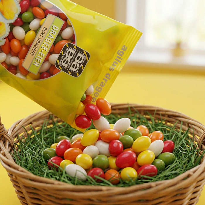 Bunte Dragee-Eier fürs Osternest - ähnlich Bodeta - süß & fruchtig mit Zuckerüberzug 150g