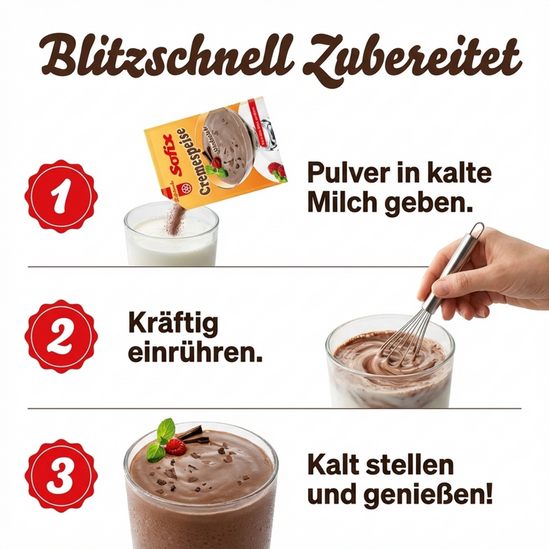 Rotplombe Sofix Cremespeise Schokolade - nur in kalte Milch einrühren > fertig! 50g