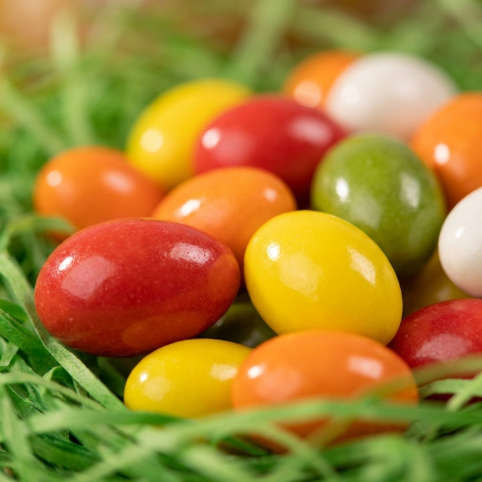 Bunte Dragee-Eier fürs Osternest - ähnlich Bodeta - süß & fruchtig mit Zuckerüberzug 150g