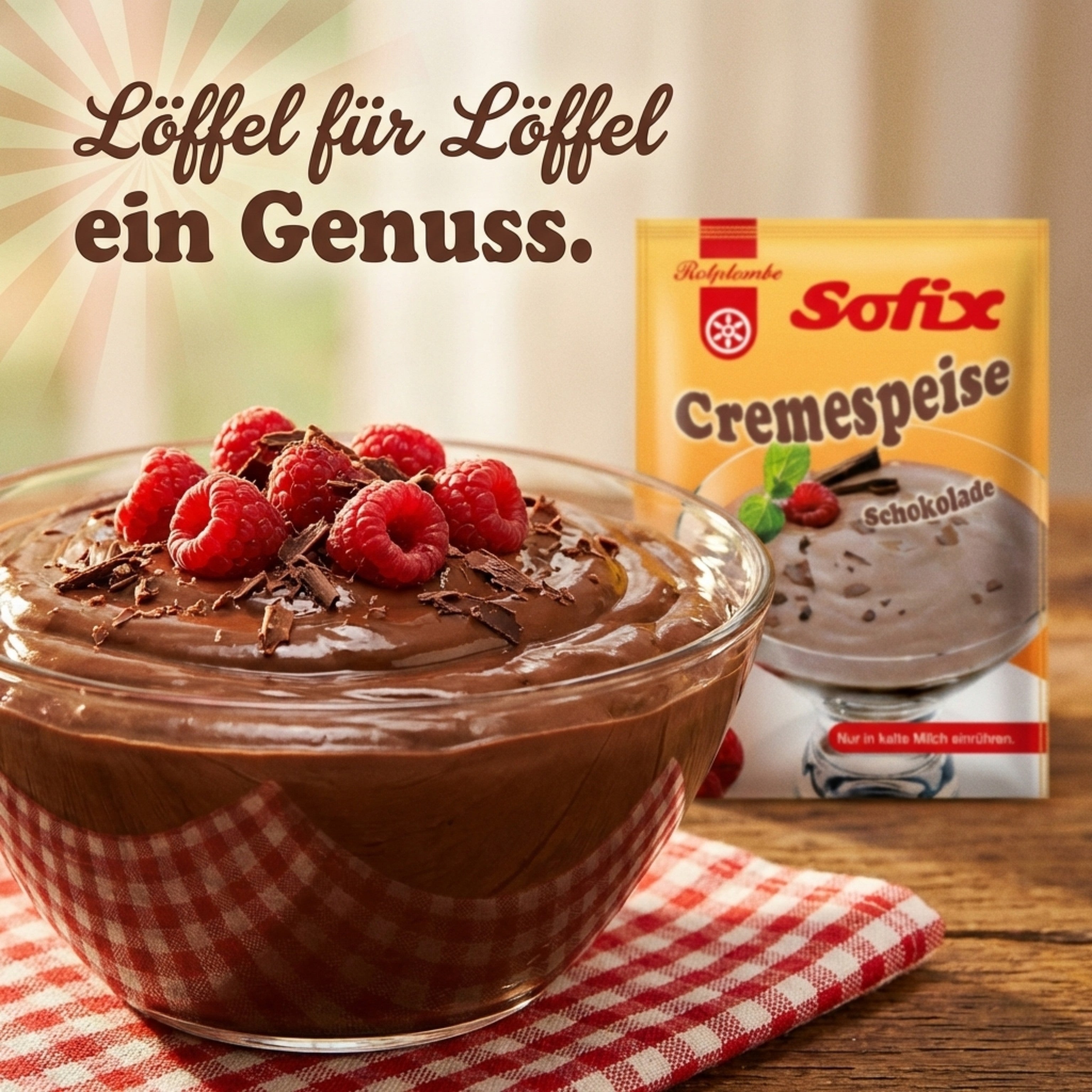 Rotplombe Sofix Cremespeise Schokolade - nur in kalte Milch einrühren > fertig! 50g