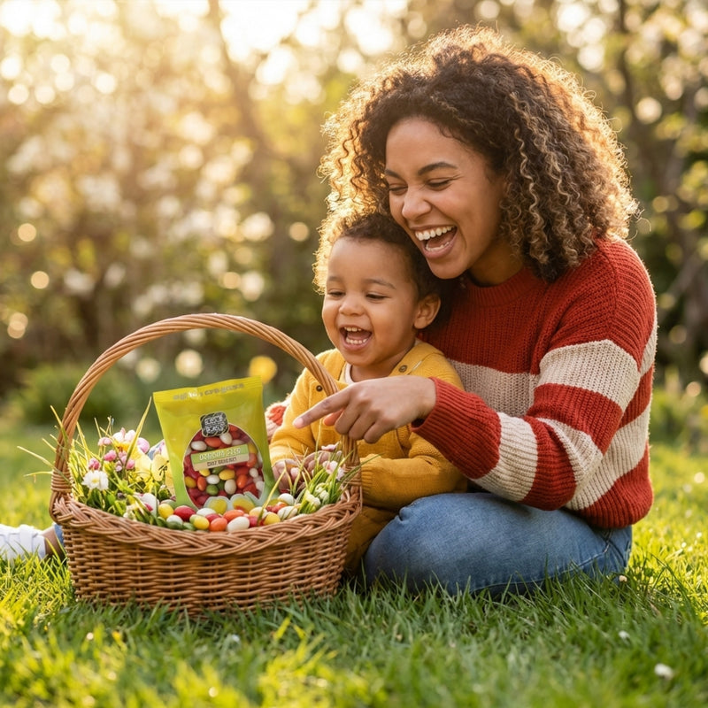 Bunte Dragee-Eier fürs Osternest - ähnlich Bodeta - süß & fruchtig mit Zuckerüberzug 150g