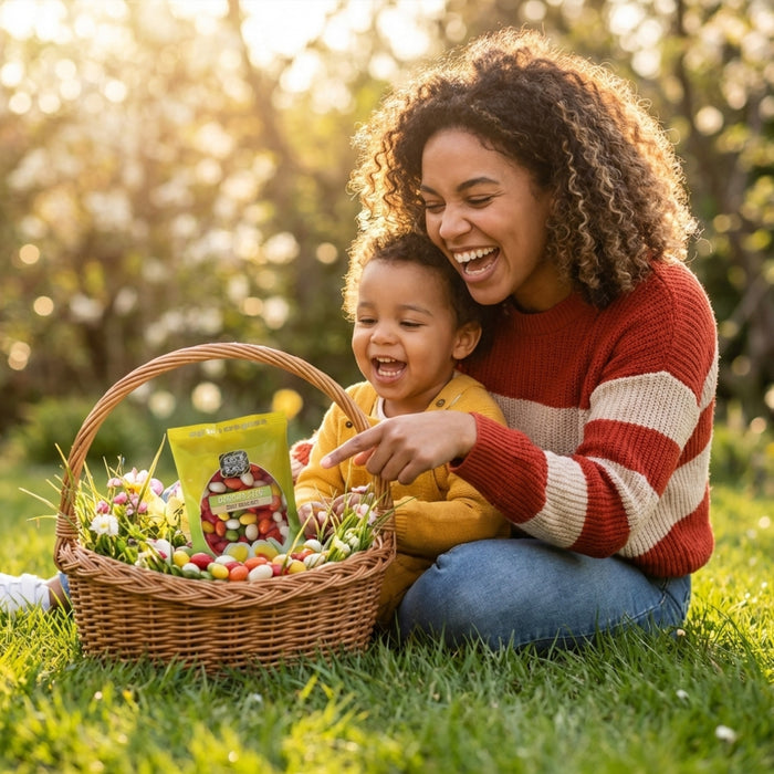 Bunte Dragee-Eier fürs Osternest - ähnlich Bodeta - süß & fruchtig mit Zuckerüberzug 150g