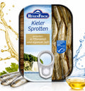 RügenFisch Kieler Sprotten in Pflanzenöl – Geräucherte Sprotten, handverlesen, MSC-zertifiziert 106g