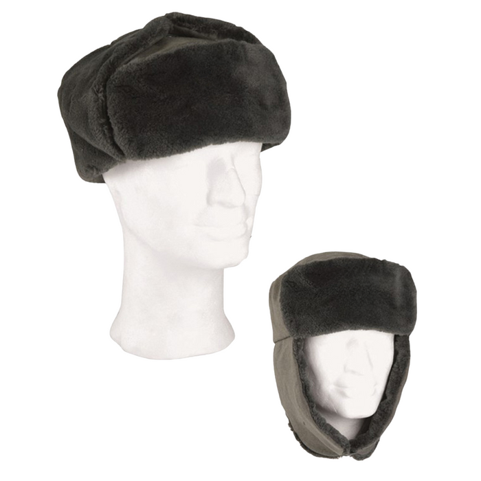 Warme NVA Wintermütze Soldat Heer Schapka - Einheitsgröße - aus kuschelweichem Kunstpelz