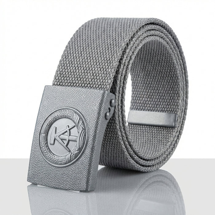 NVA Koppel / Gürtel mit grauen Metallschloss und DDR-Prägung Länge Verstellbar - 100-120cm