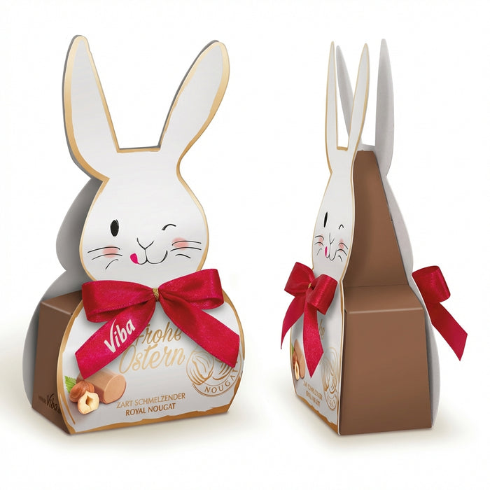 Viba Ostergruß „Kleiner Hase“ – Geschenkbox mit 4 Royal Nougat Minis, 40 g – Osterpräsent