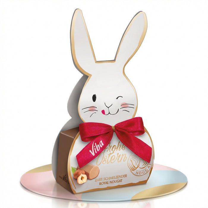 Viba Ostergruß „Kleiner Hase“ – Geschenkbox mit 4 Royal Nougat Minis, 40 g – Osterpräsent