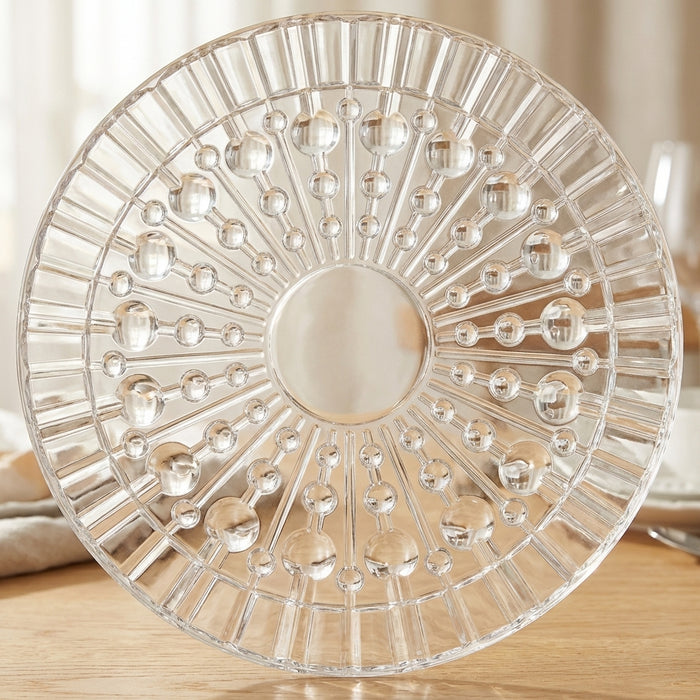 Sonja PLASTIC klassische Tortenplatte "Erika" Ø29cm rund mit charakteristischen retro Muster