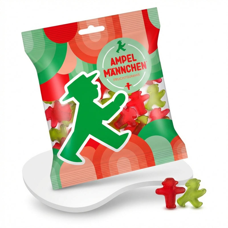 10x Ampelmann Fruchtgummis / Haribo Gummibärchen, 160g Kirsche & Waldmeister