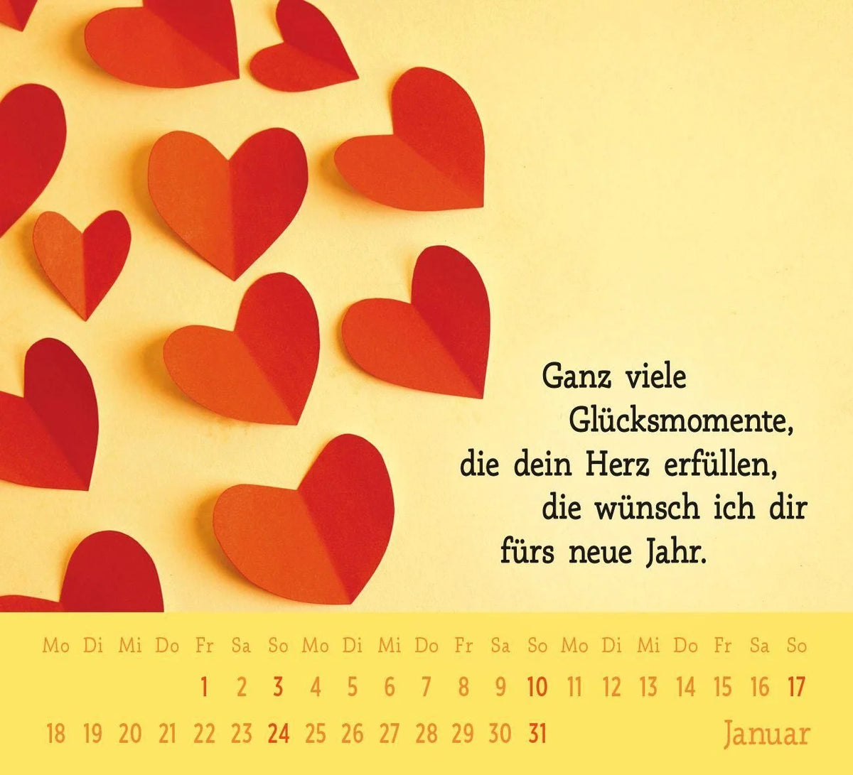 Der kleine Glückskalender 2027 – Fröhlicher Minikalender mit herzigen Zitaten - 26 Blätter