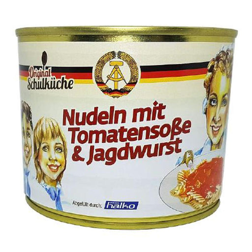 spaghetti aufbewahrung action 6x Tomatensoße mit Jagdwurst und Zwiebeln gebrauchsfertig aus der Dose nach dem Original-Rezept aus der DDR-Schulküche. — Ossiladen